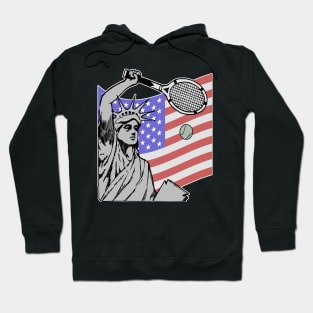 Statue of Liberty USA Tennis  American Flag Hoodie